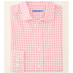J. McLaughlin Pink and White Gingham Button-Down Shirt